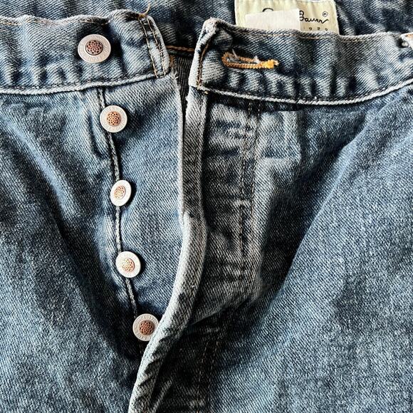 Vintage Eddie Bauer Jeans Men’s 46x30 Blue Denim Button Fly Made in USA 90s - Picture 7 of 10